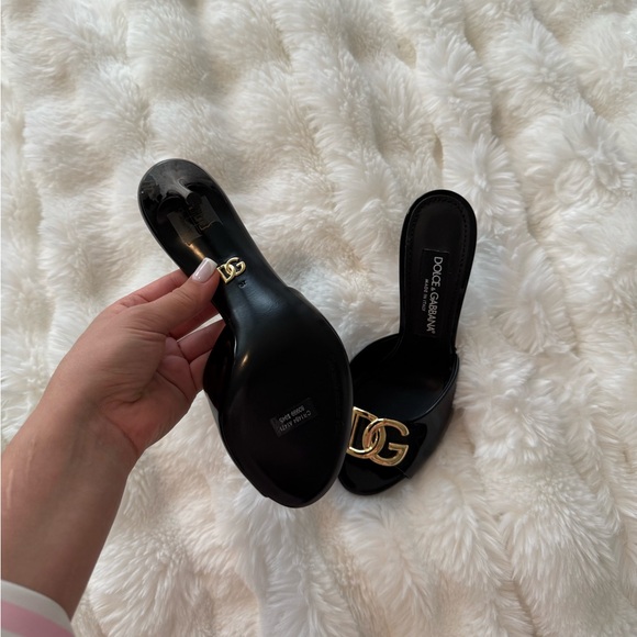 Dolce & Gabbana Black Heeled Mules - Picture 3 of 4